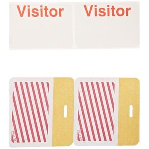 Brady 95645, 2-Part, 1-Day Td Badge W/Yellow, Yellow, Legend "Visitor" (500 per